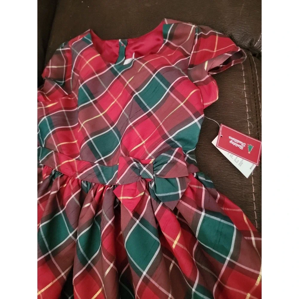Gymboree holiday traditions plaid Christmas holiday dress size 12‎ nwt